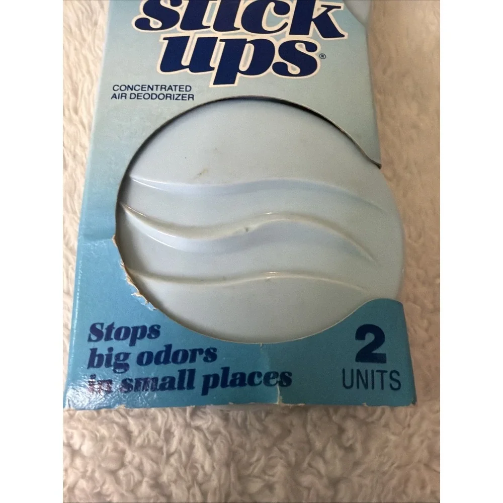 Air Wick Stick Ups Powder Puff Scent 2 Air Fresheners NOS NIP Vtg Airwick